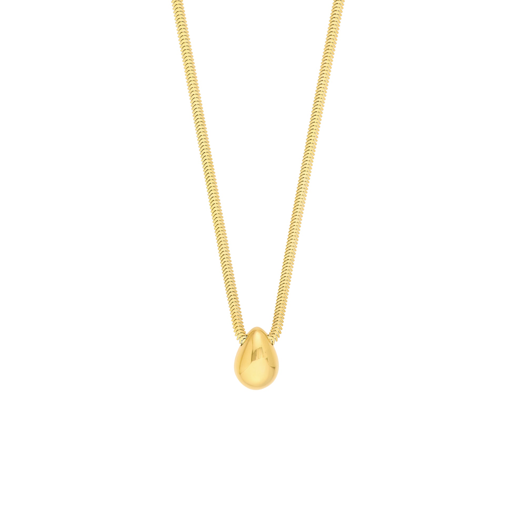 Puff Teardrop Snake Necklace