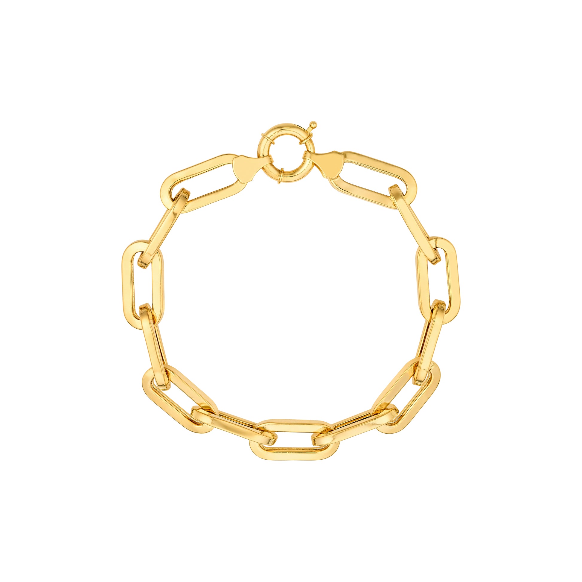 Flat Polished Oval Link Bracelet