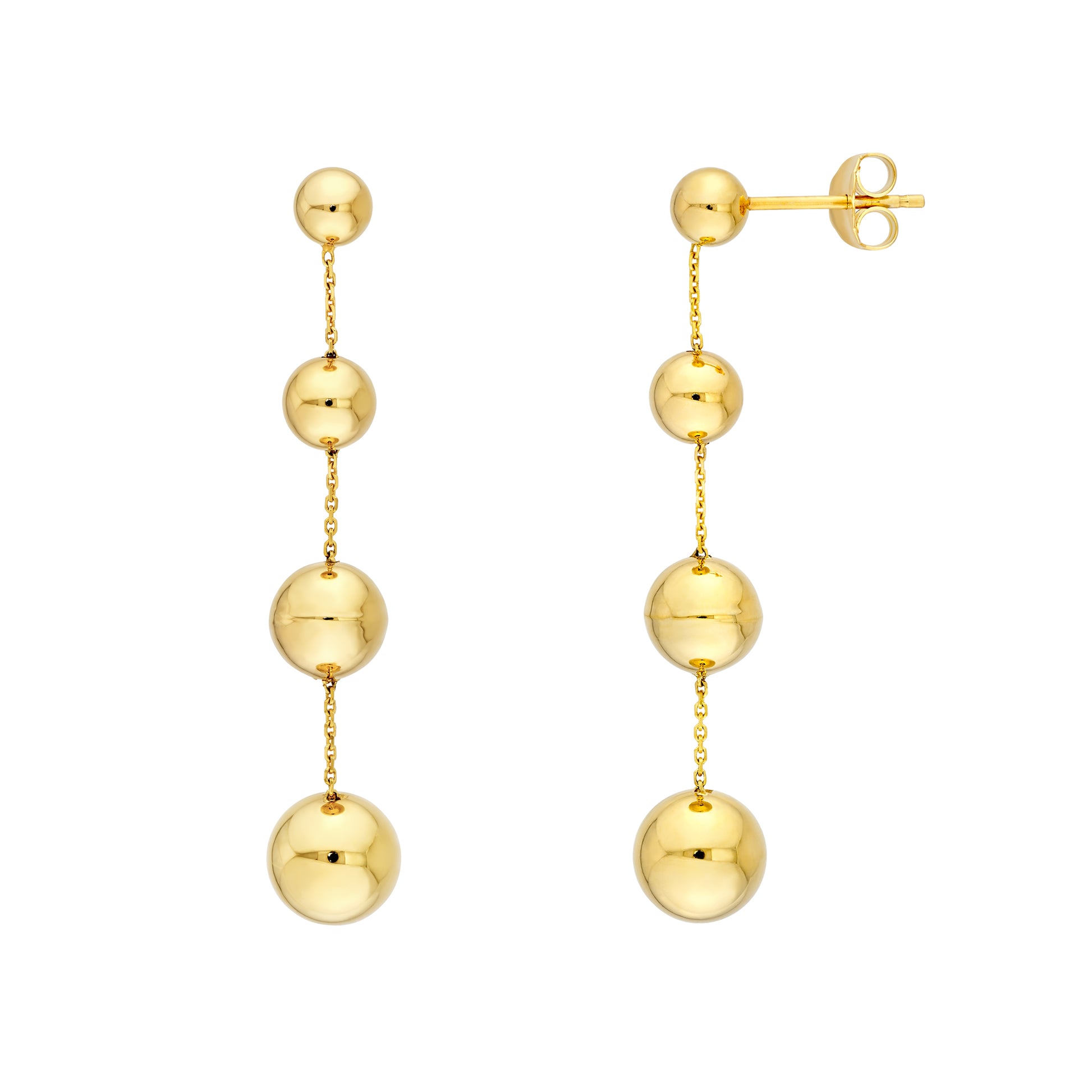 Graduated Bead Chain Dangle Earrings