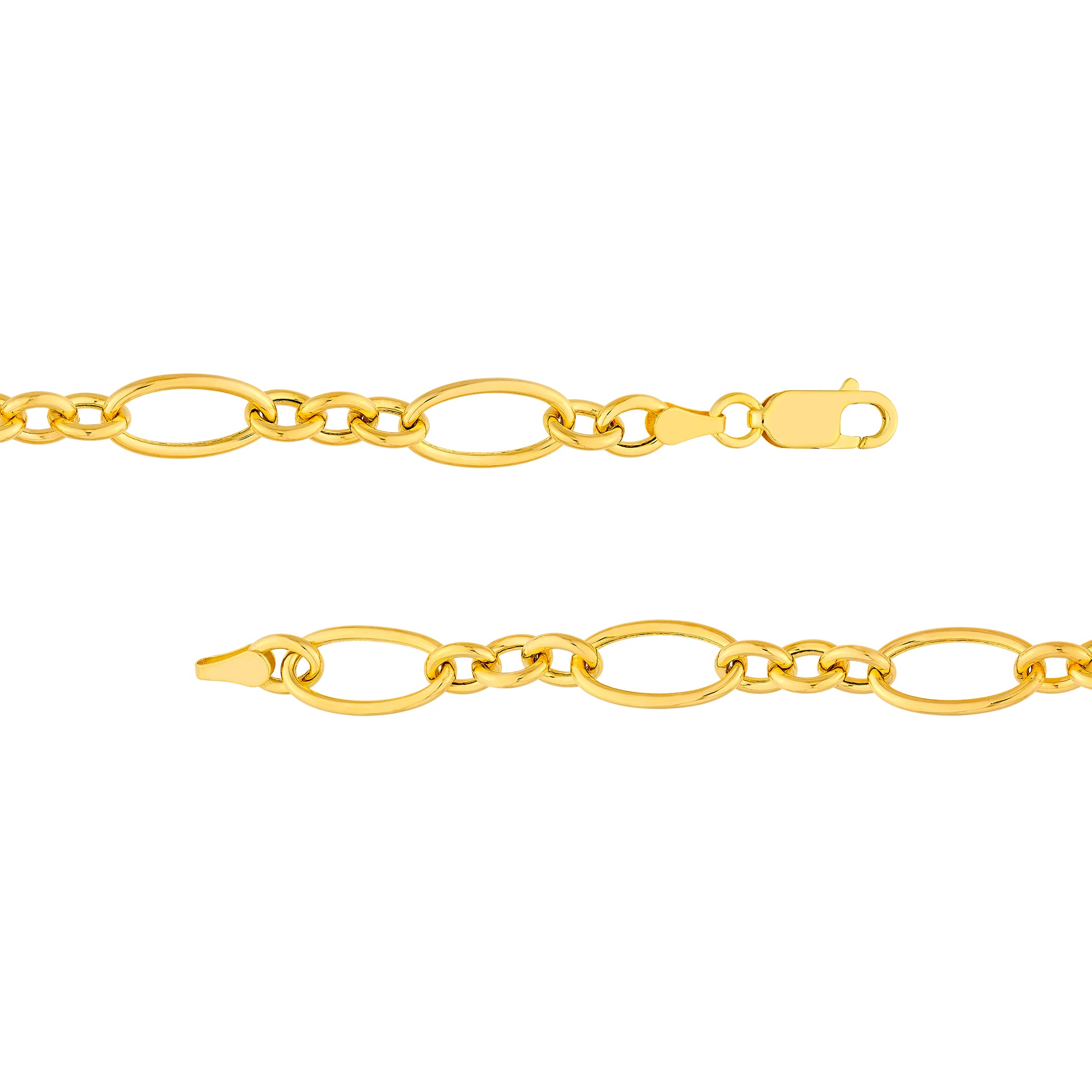 Hollow Oval Link 3+1 Chain Necklace