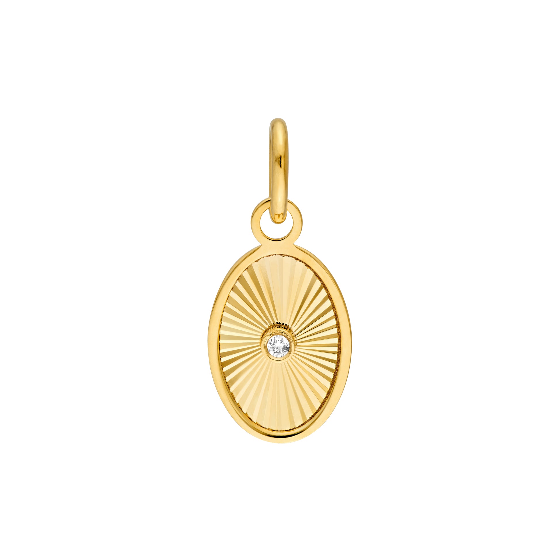 Diamond Fluted Oval Charm