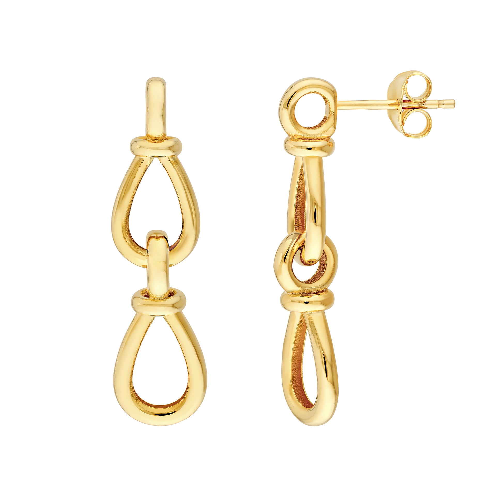 Teardrop Link Dangle Earrings