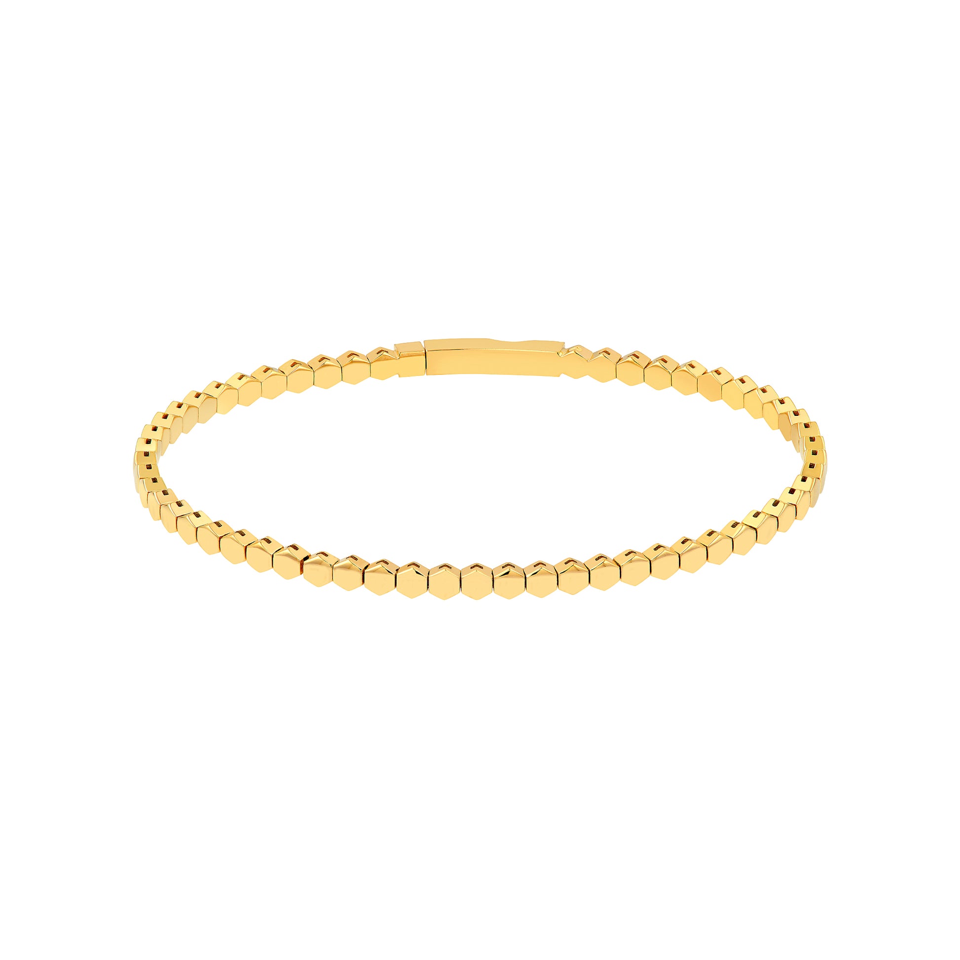 3.20mm Hexagonal Link Flex Bracelet