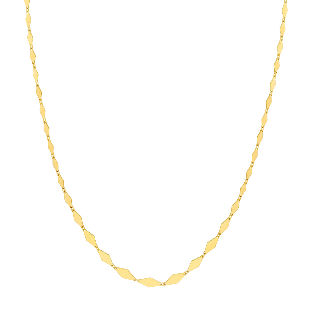 Graduated Diamond Flat Link Necklace