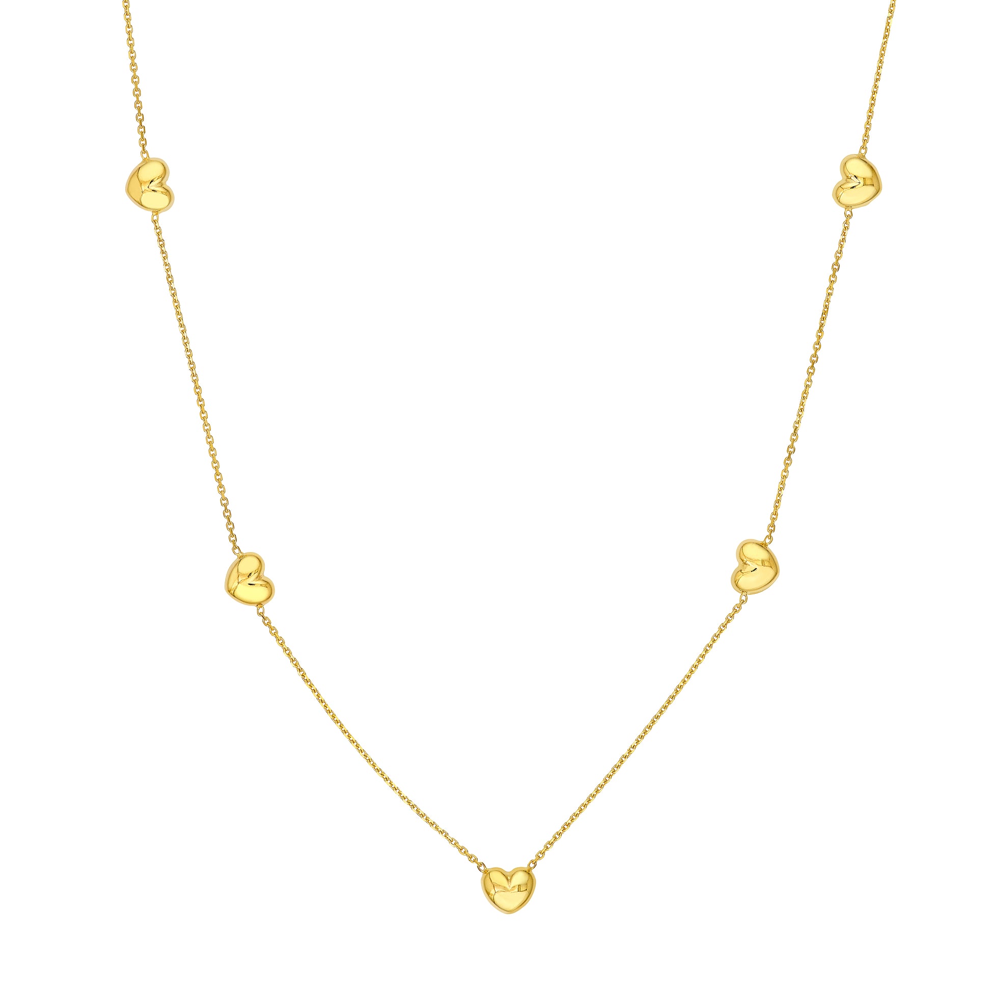 Multi Heart Station Necklace