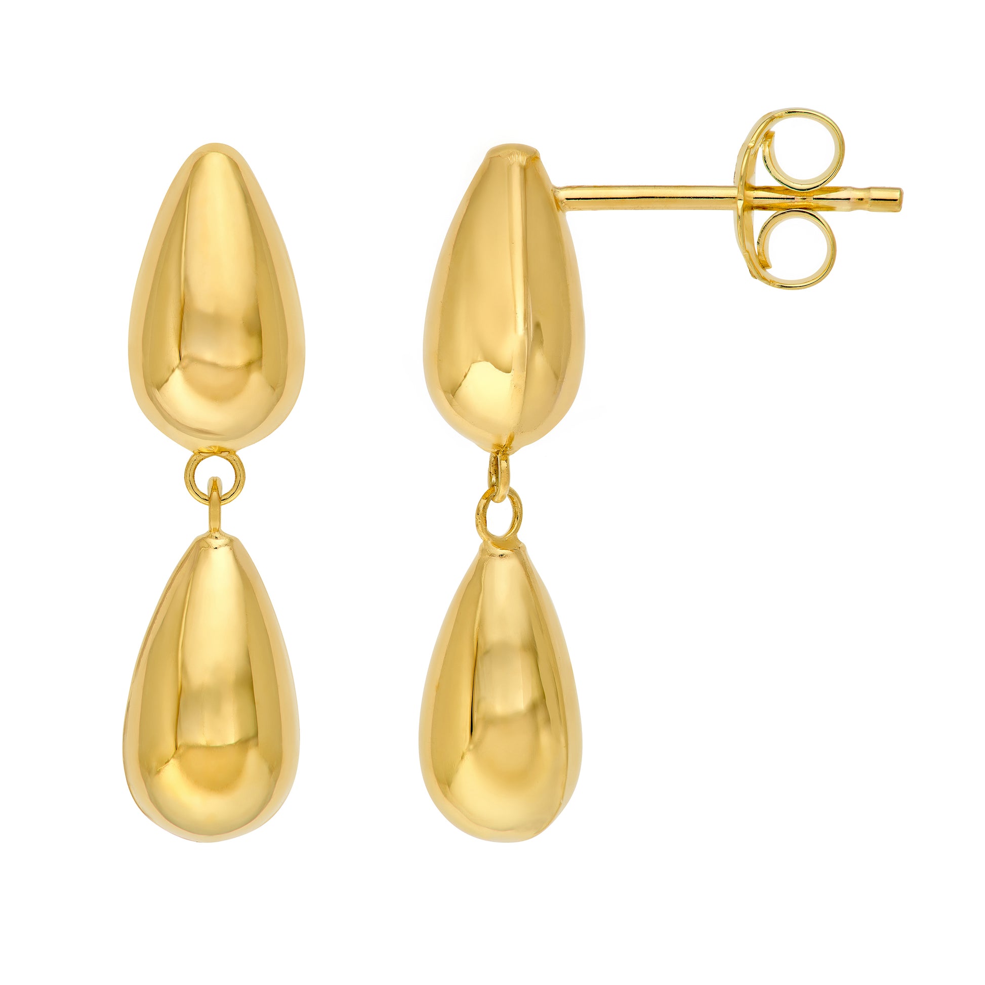 Double Teardrop Dangle Earrings