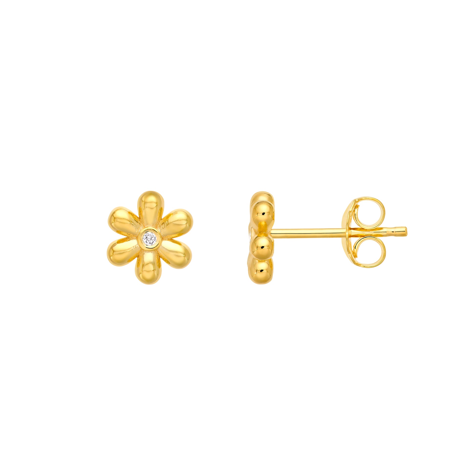 1.5pt Diamond Flower Stud Earrings