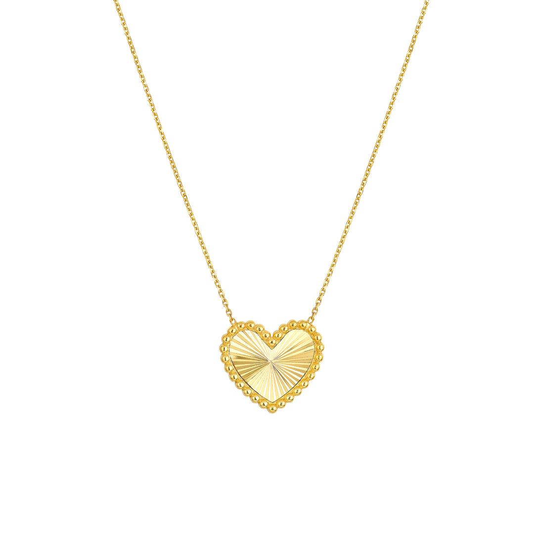 Beaded Border Radiant Heart Necklace