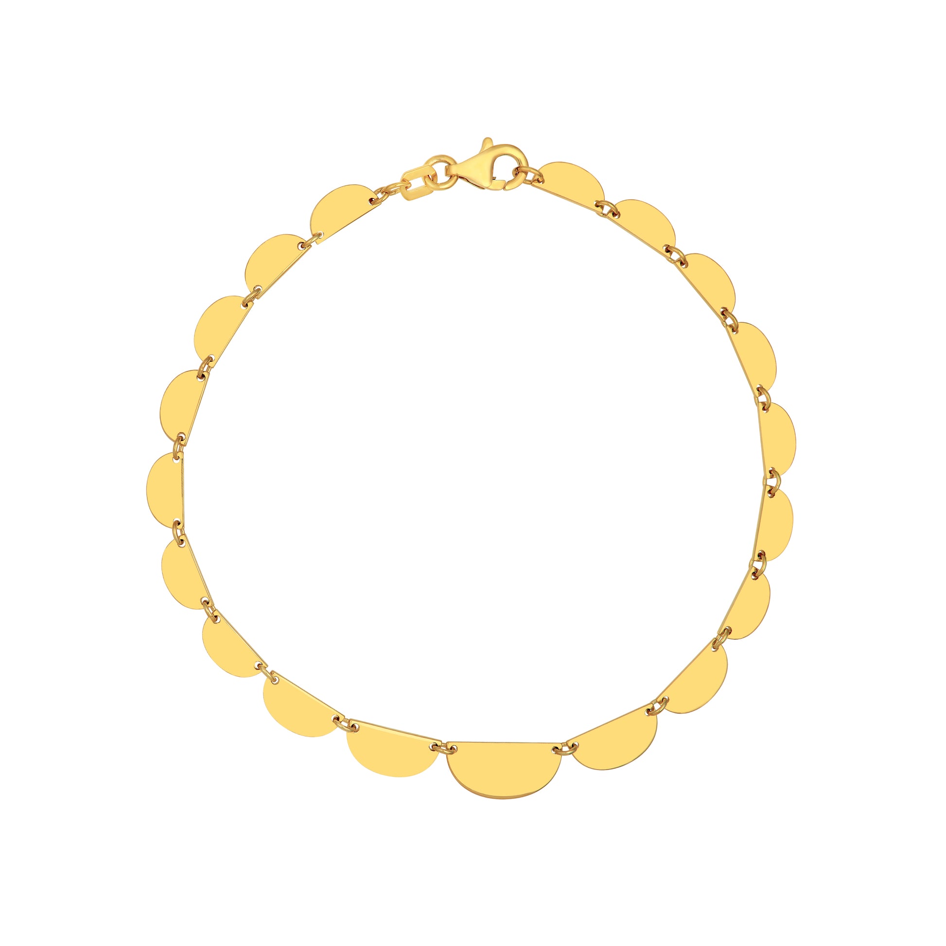 Graduated Half Moon Link Bracelet
