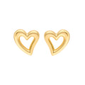 Small Open Heart Stud Earrings