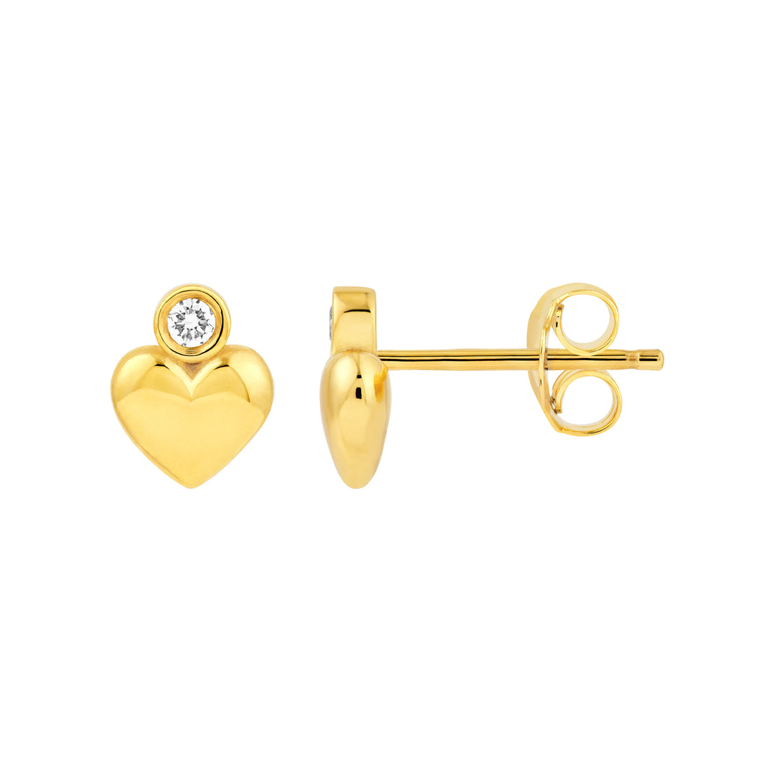 1/20tcw Diamond Heart Stud Earrings