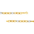 5.90mm Two-Tone Oval 3+1 Link Necklace