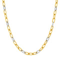 5.90mm Two-Tone Oval 3+1 Link Necklace