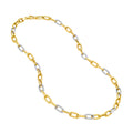 5.90mm Two-Tone Oval 3+1 Link Necklace