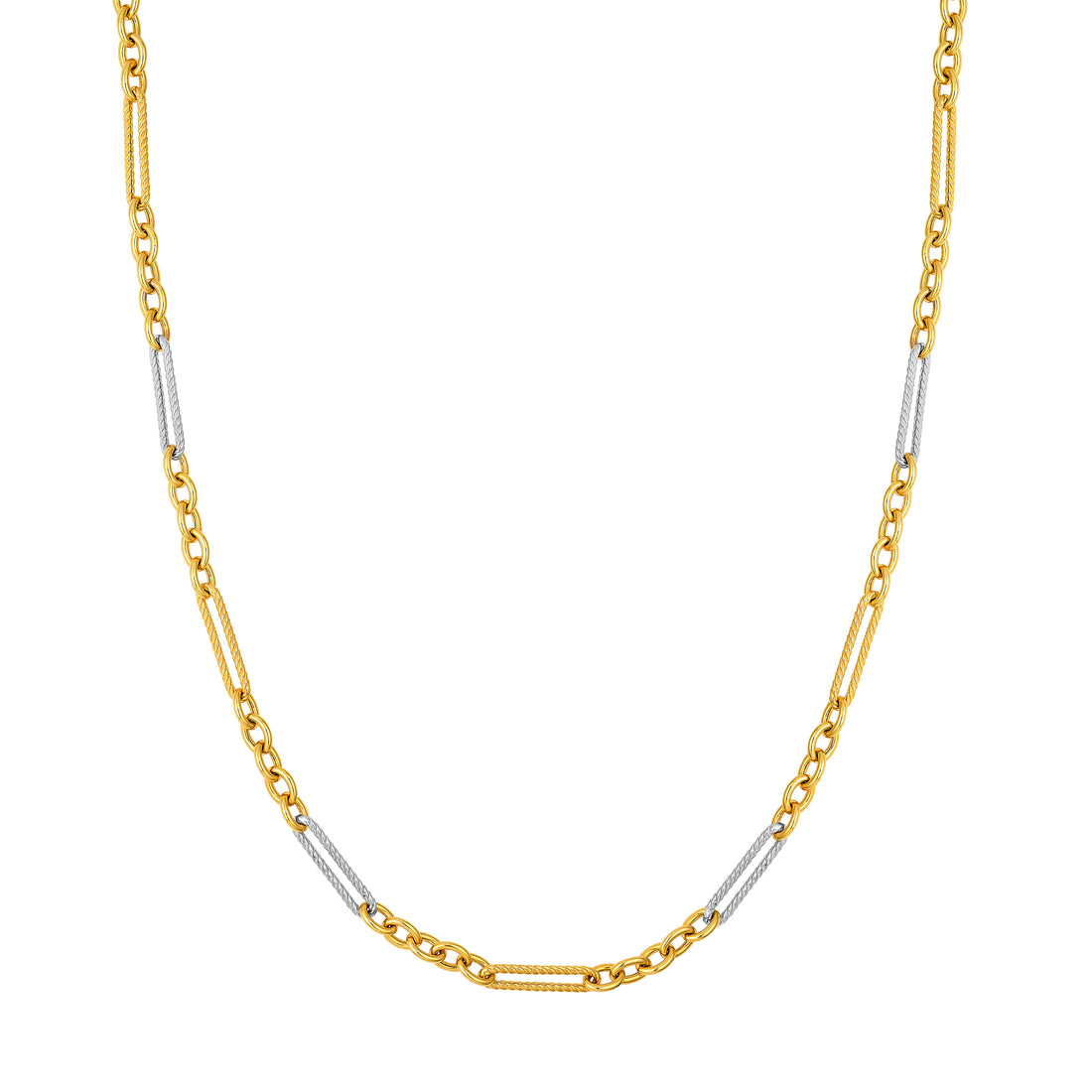 Two-Tone 5+1 Twist Link Necklace