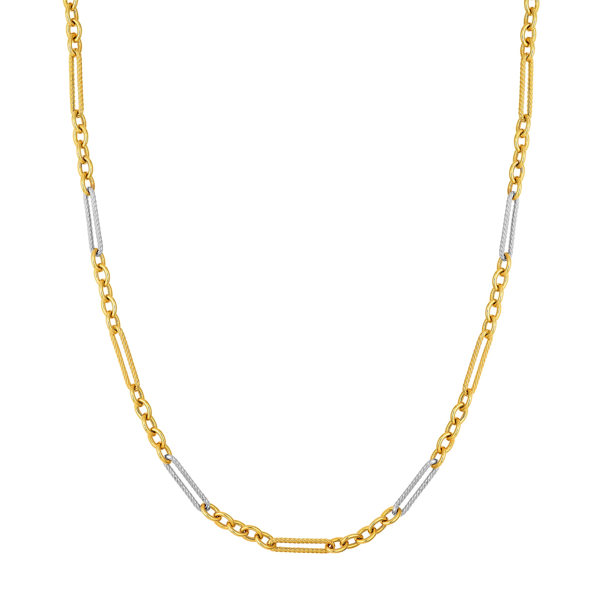 Two-Tone 5+1 Twist Link Necklace