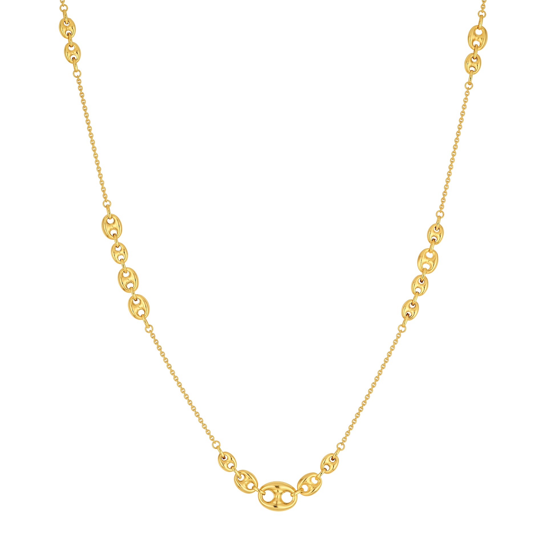 Graduated Puff Mariner Station Necklace