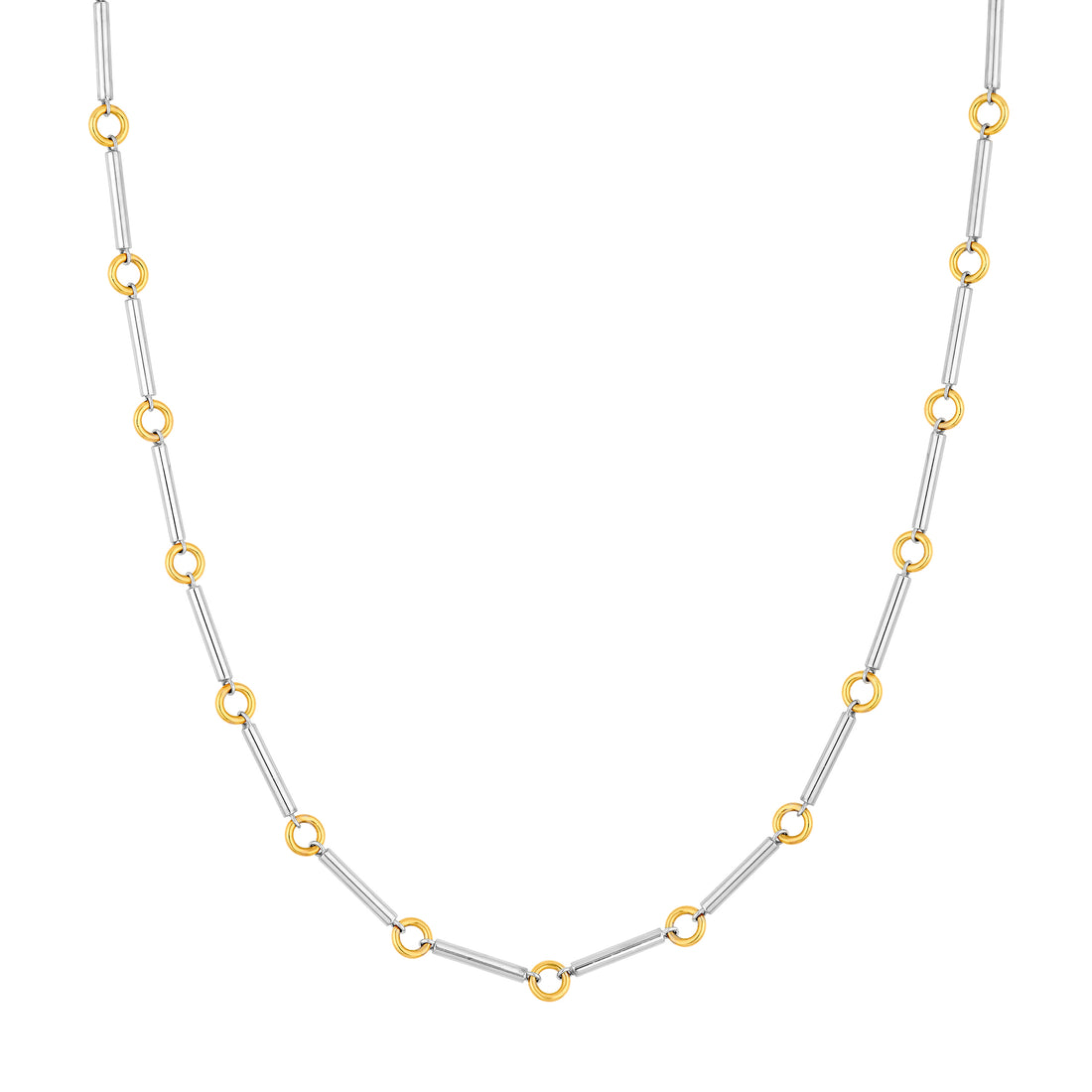 Two-Tone Bar Round Link Chain