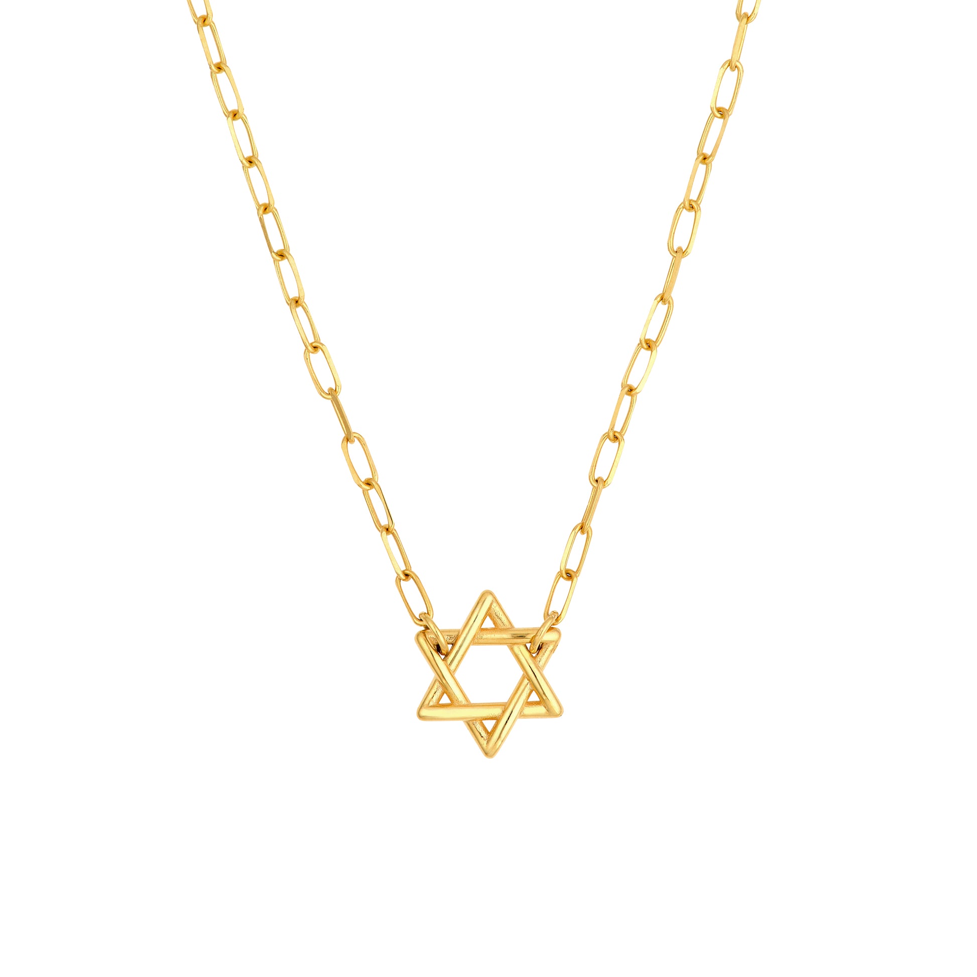 Star of David Paper Clip Necklace