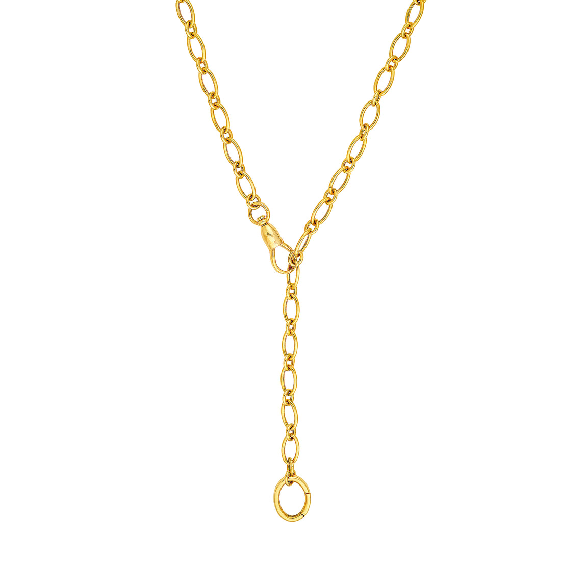 Oval Link Push Lock Lariat Necklace