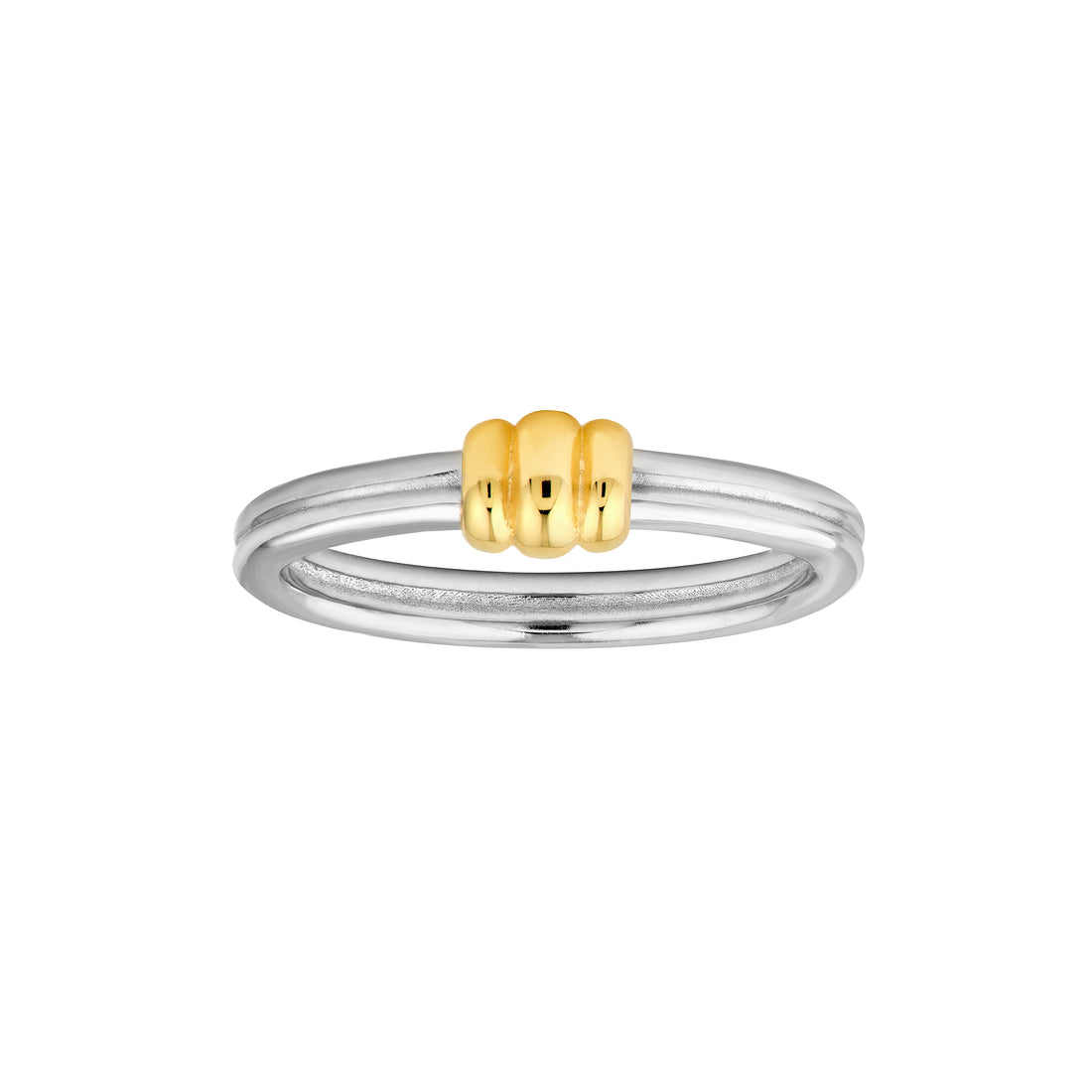 Two-Tone Triple Puff Knot Band Ring