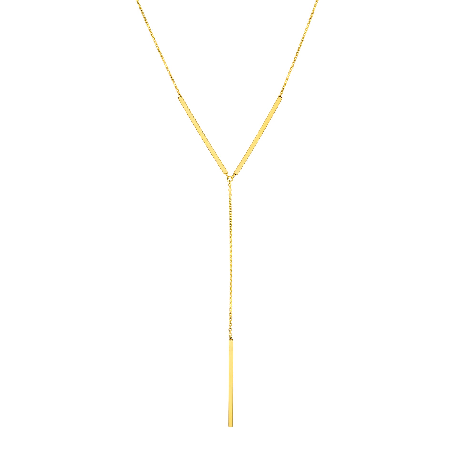 Bar Link and Cable Lariat Necklace