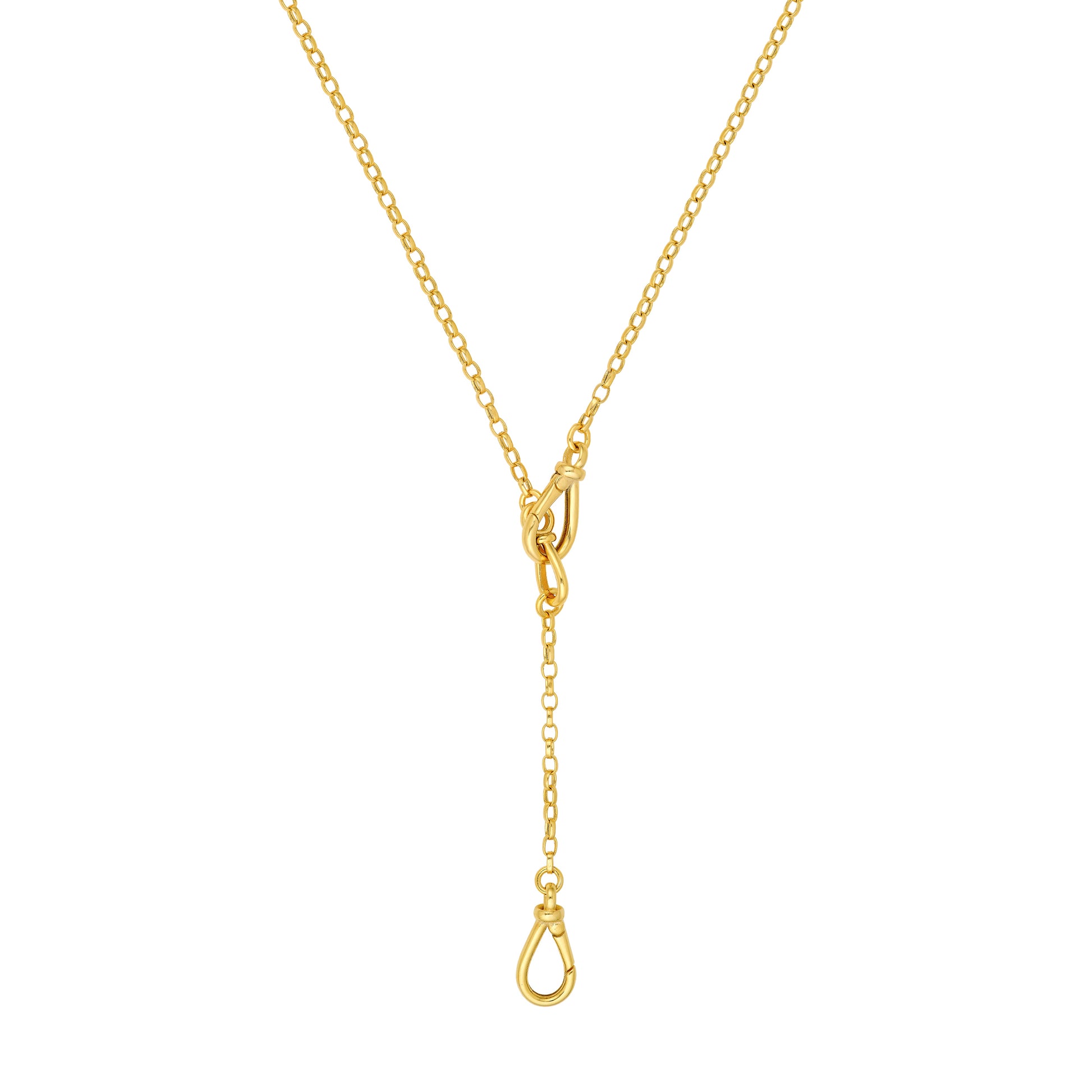 Teardrop Push Lock Lariat Necklace