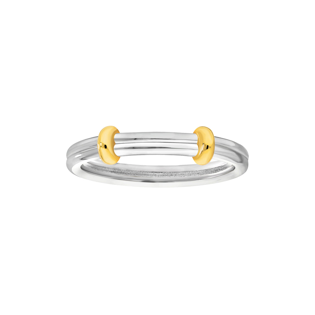 Two-Tone Double Bead Band Ring