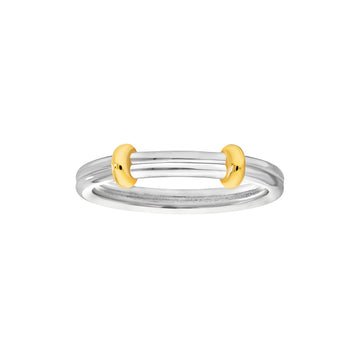 Two-Tone Double Bead Band Ring