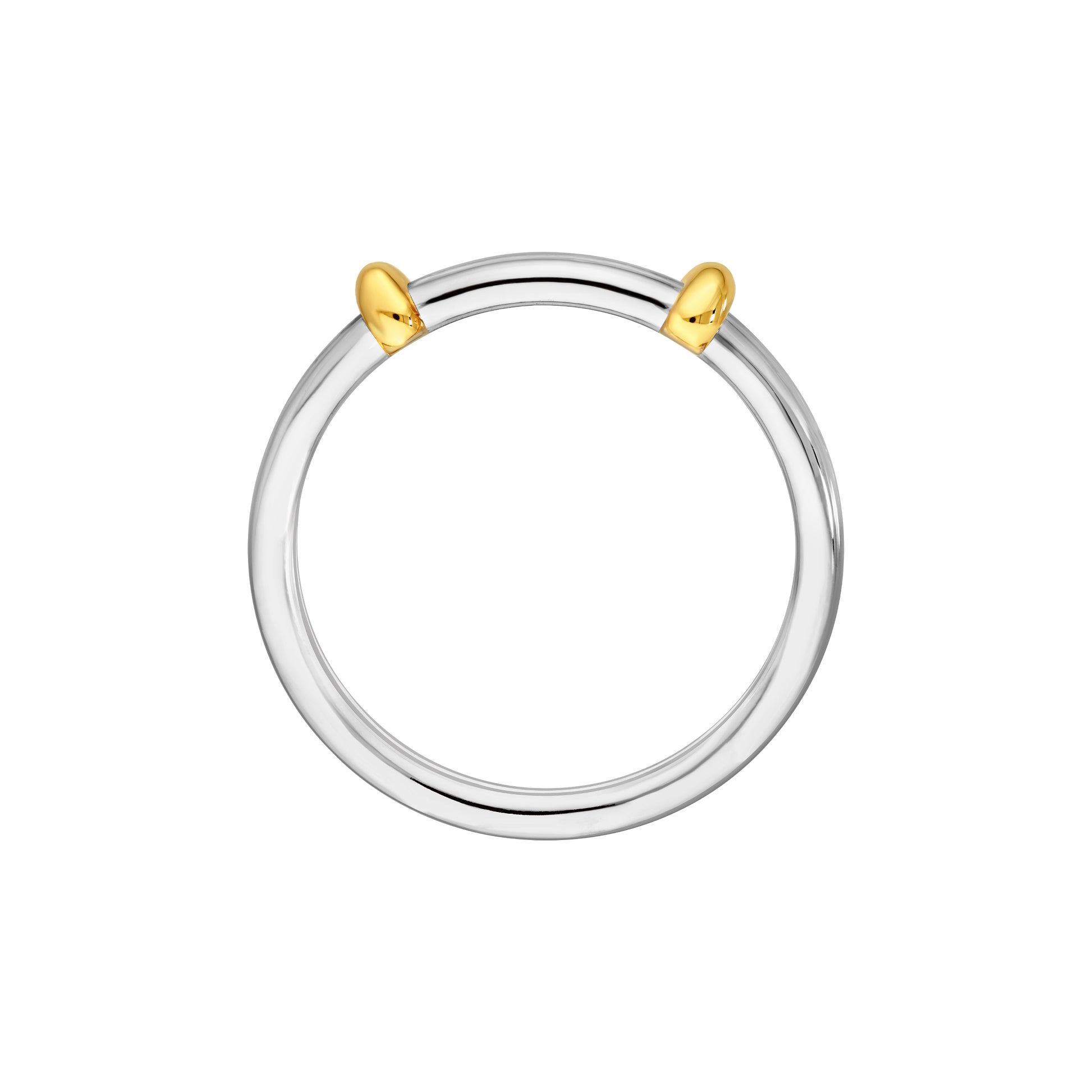 Two-Tone Double Bead Band Ring