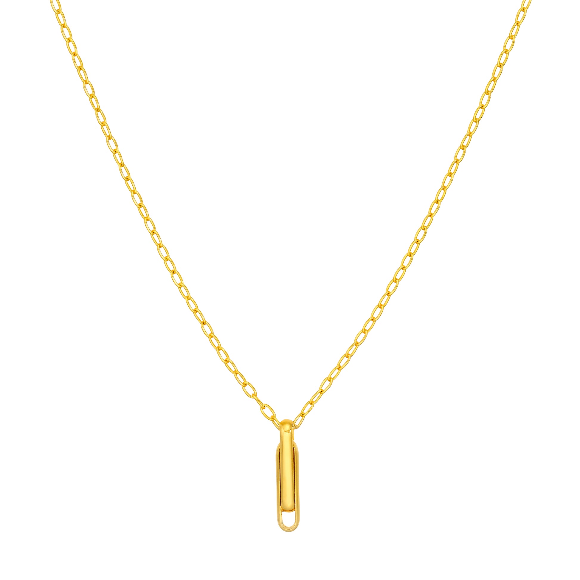 Interlocking Paper Clip Pendant Necklace