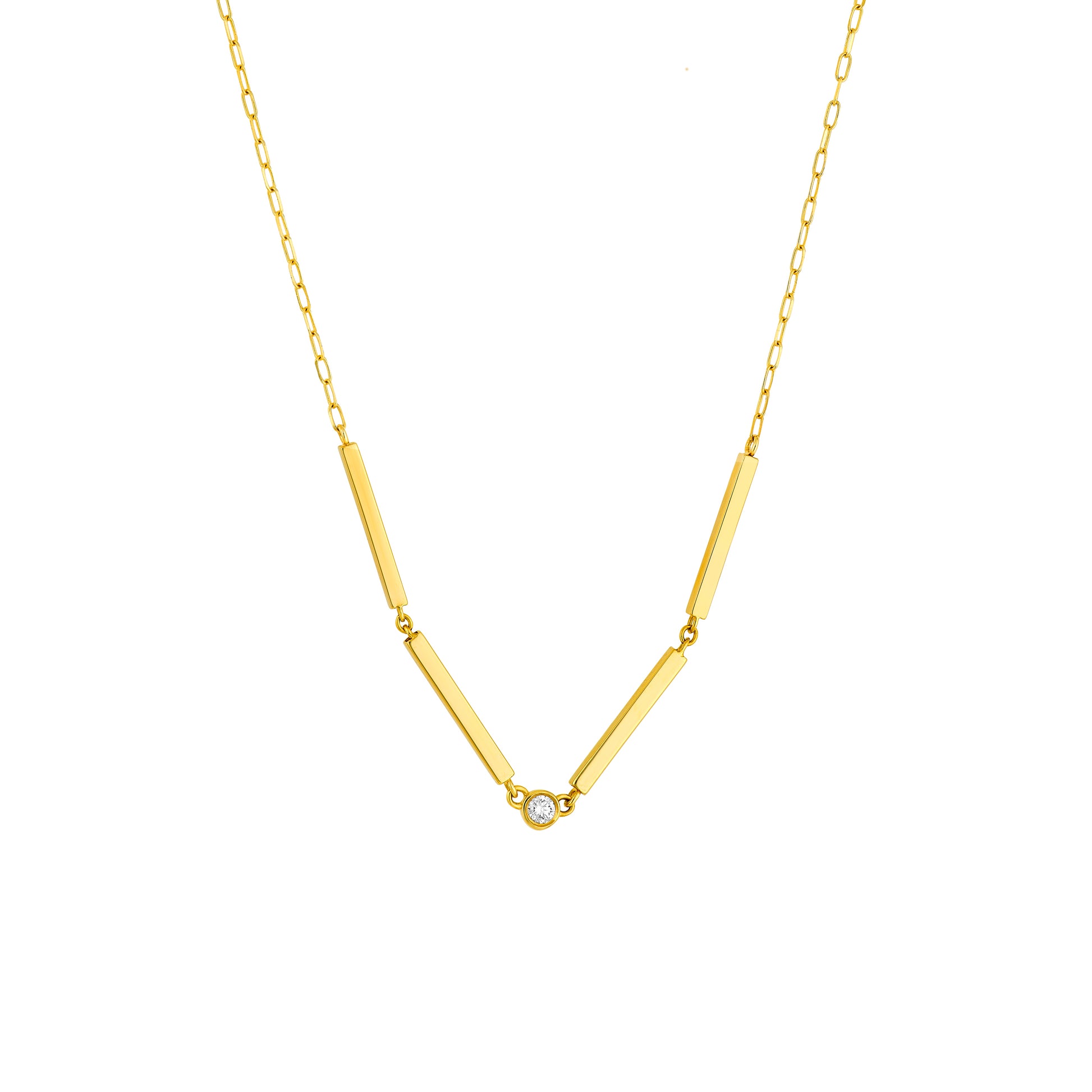 1/20tcw Diamond Rectangle Bar Necklace