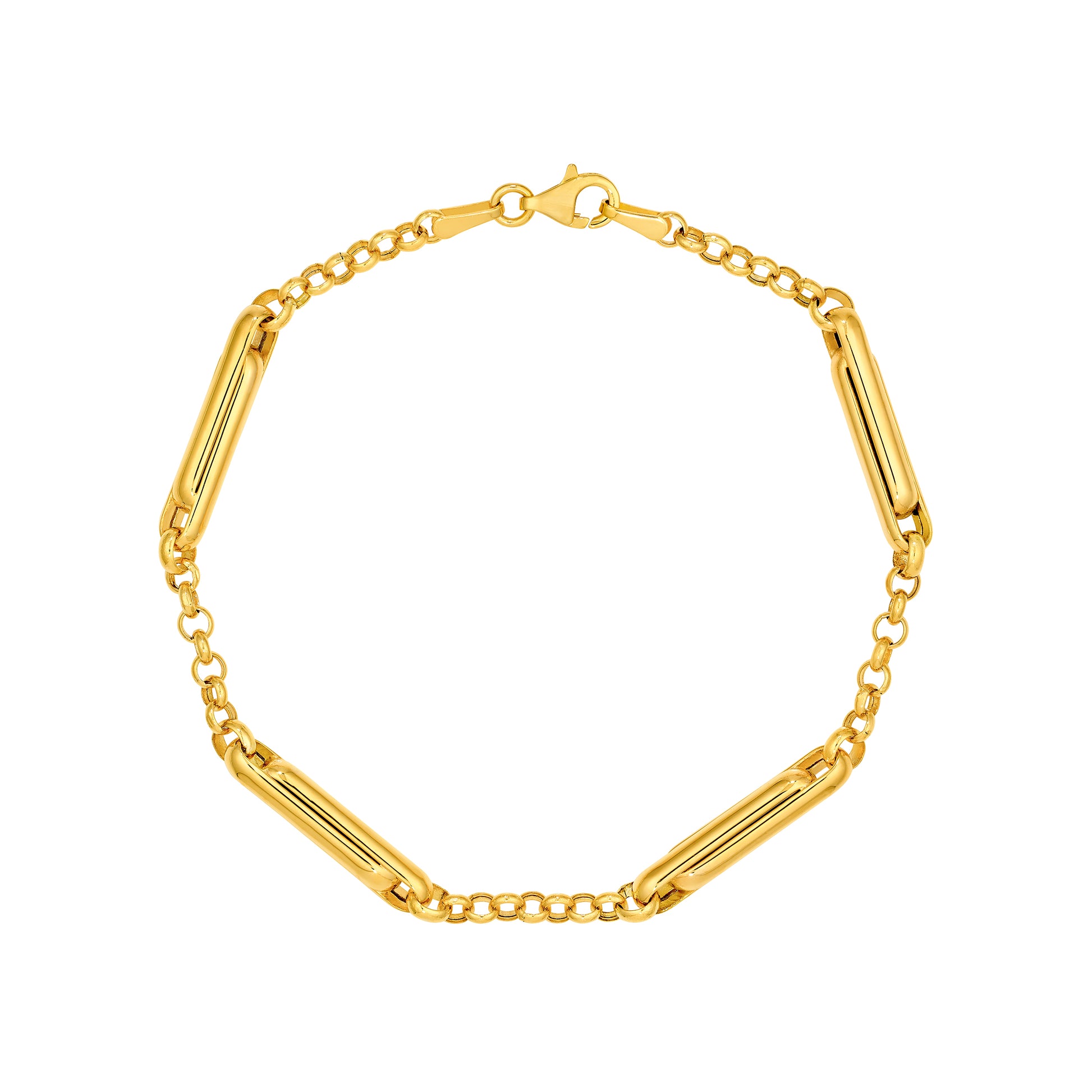 Interlocking Paper Clip Rolo Bracelet