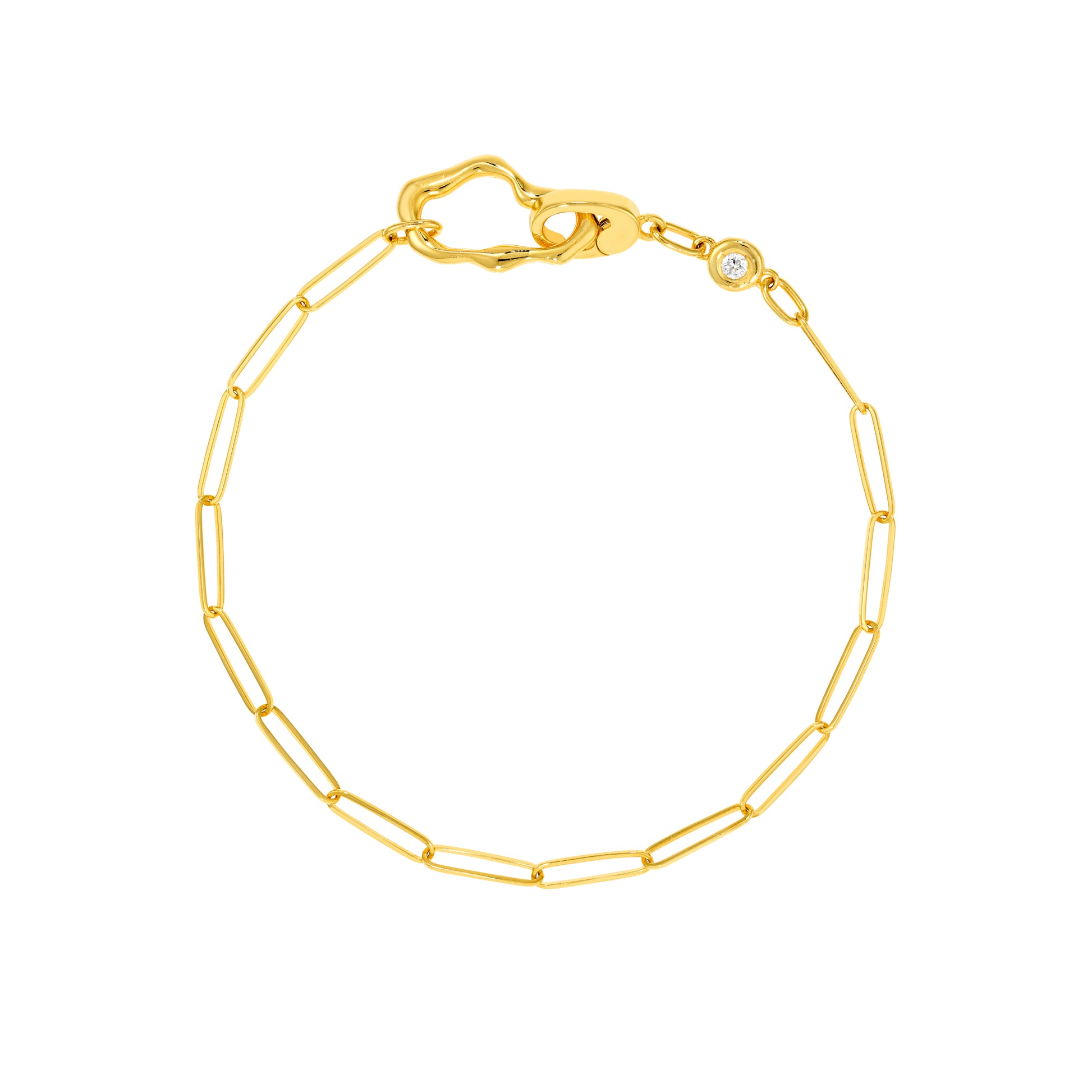 Organic Diamond Paper Clip Bracelet
