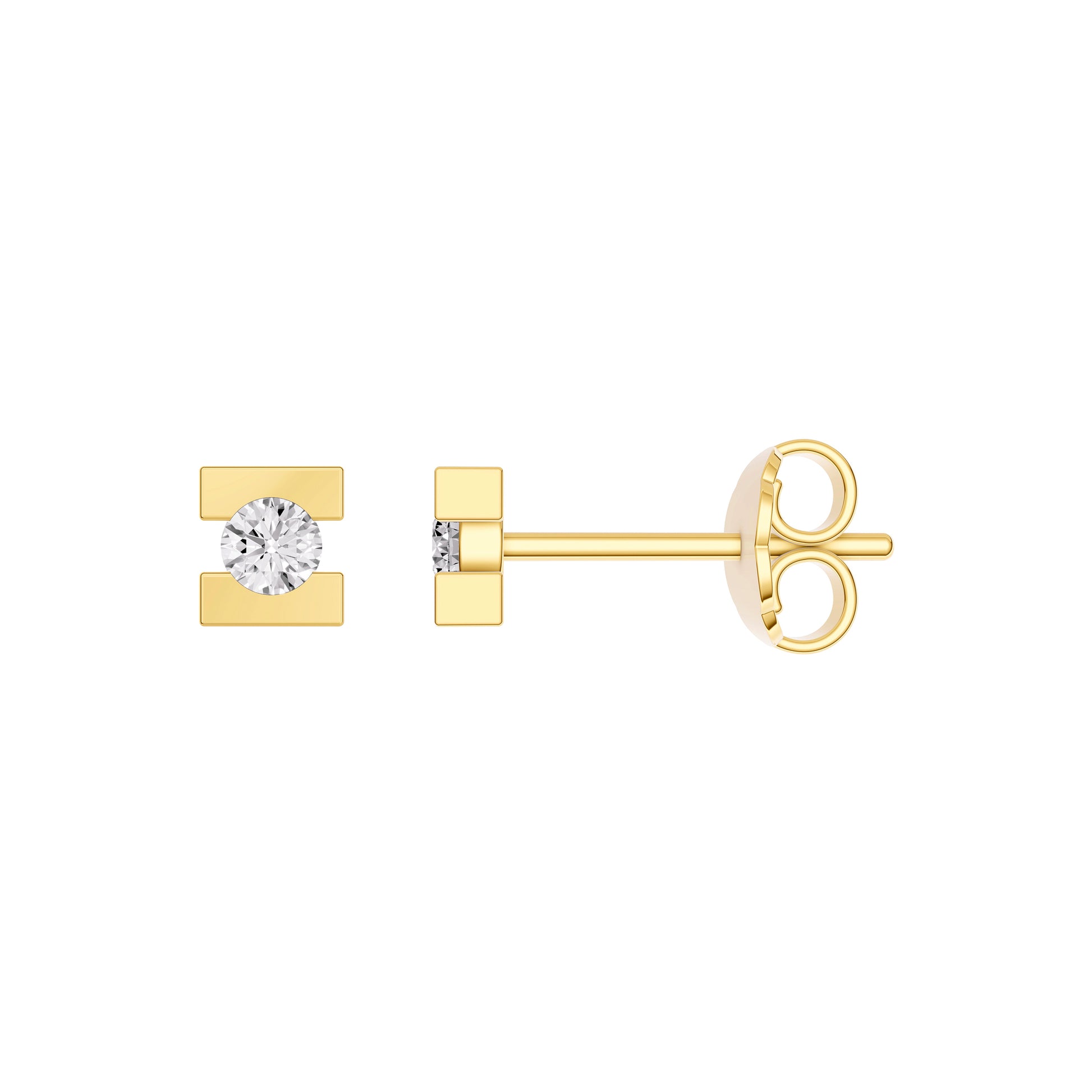 1/8tcw Diamond Split Square Stud Earrings