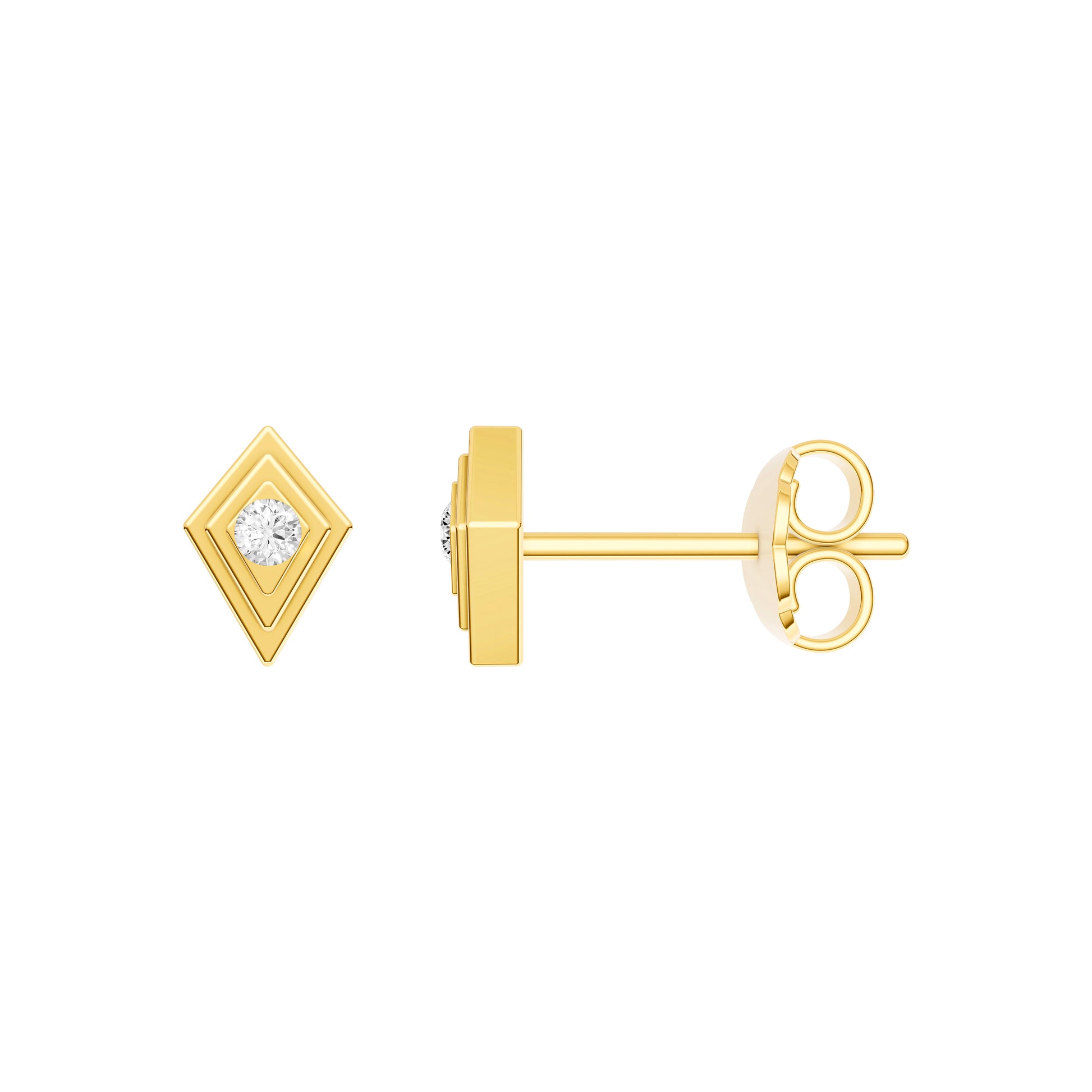 1/20tcw Diamond Kite Shape Stud Earrings