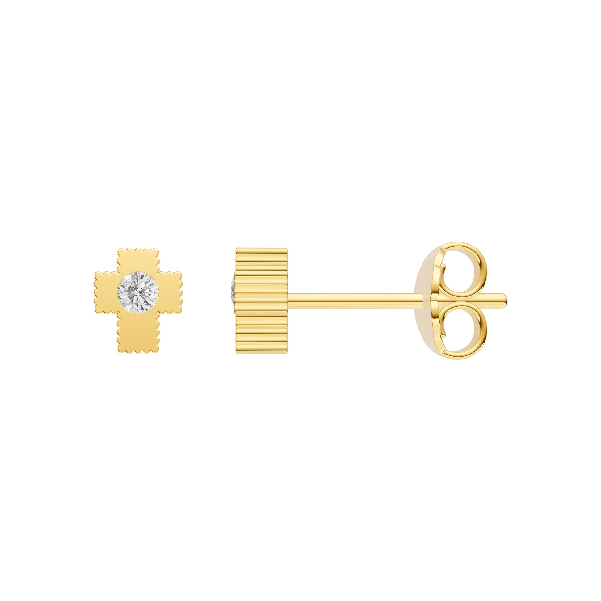 1/20tcw Diamond Cross Stud Earrings