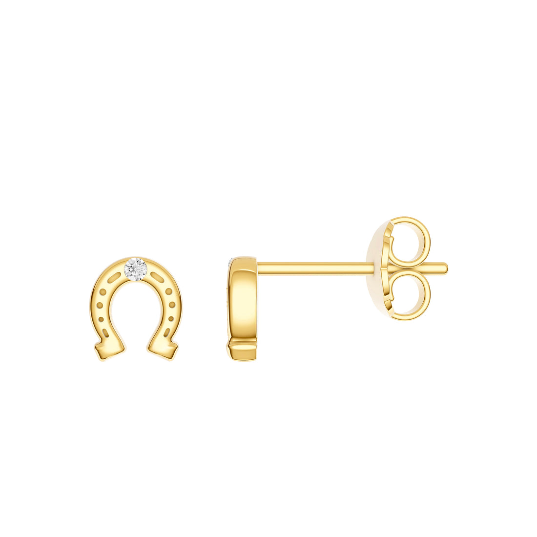 1.5pt Diamond Horse Shoe Stud Earrings