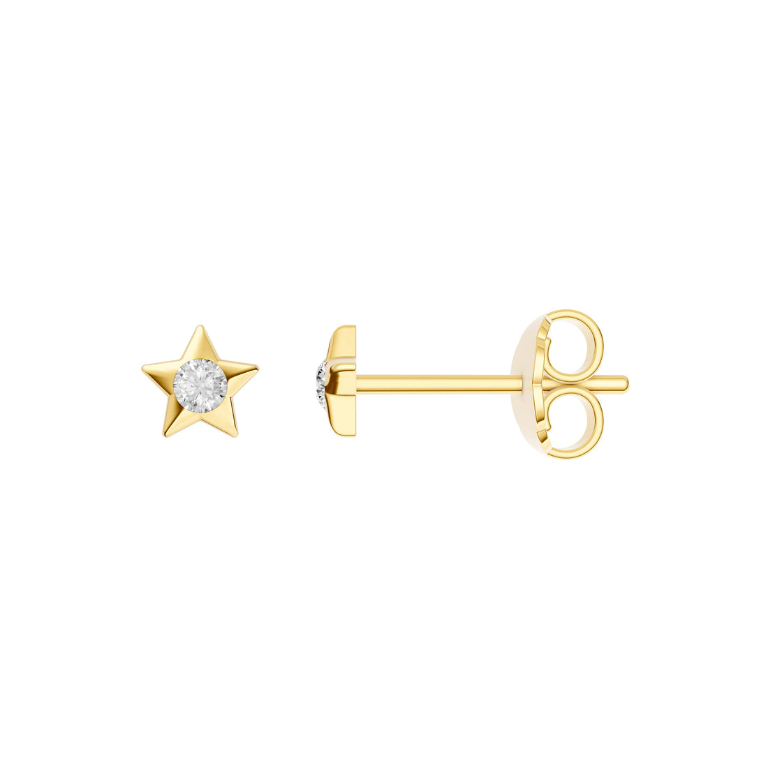 1/20tcw Diamond Puff Star Stud Earrings