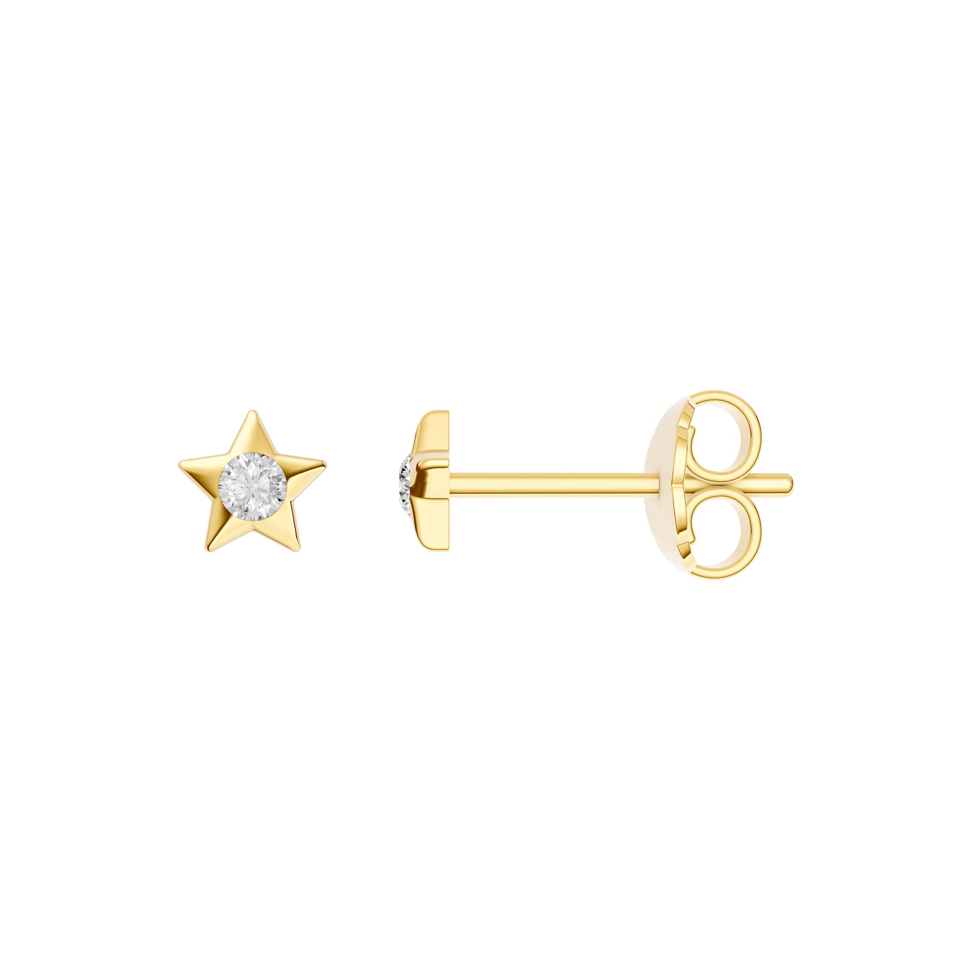 1/20tcw Diamond Puff Star Stud Earrings