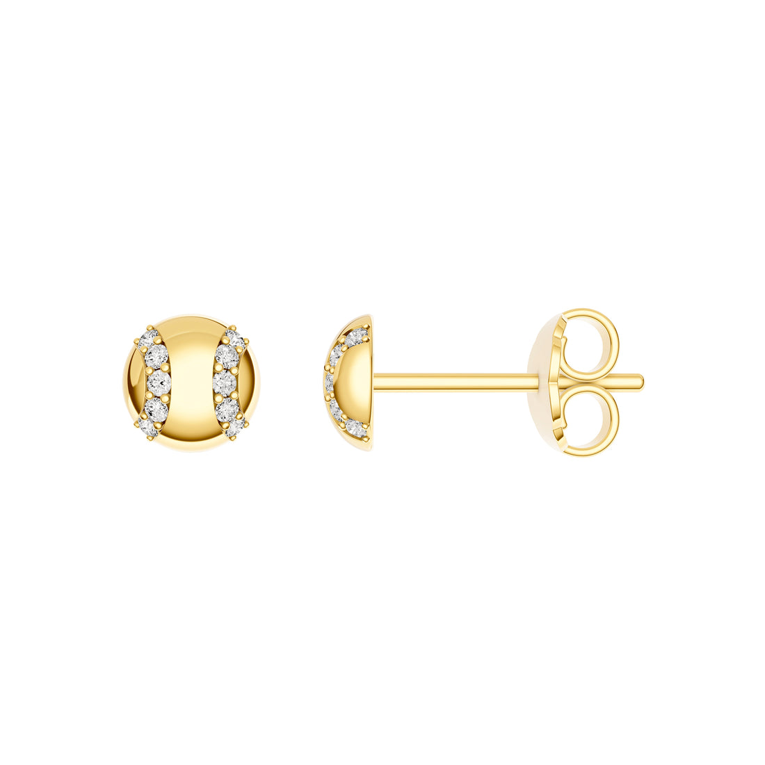 1/10tcw Diamond Baseball Stud Earrings