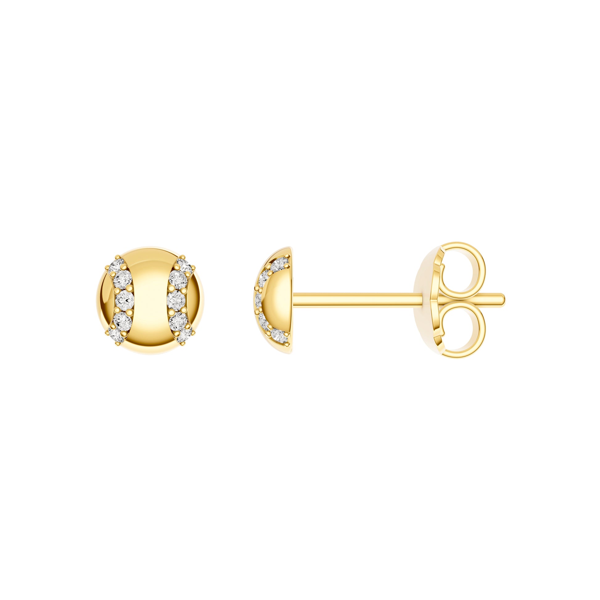 1/10tcw Diamond Baseball Stud Earrings