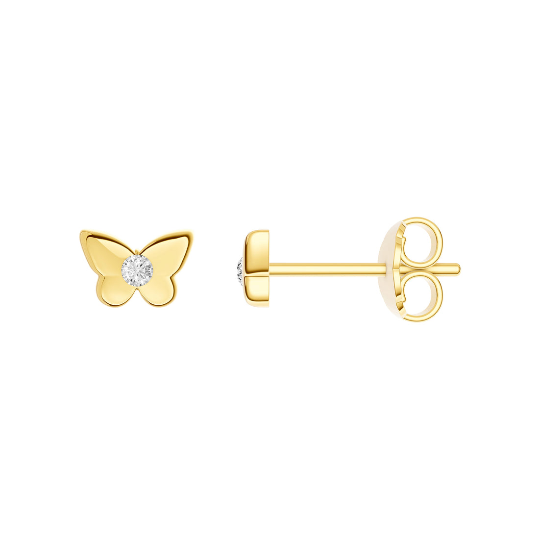 2pt Dia Puff Butterfly Stud Earrings