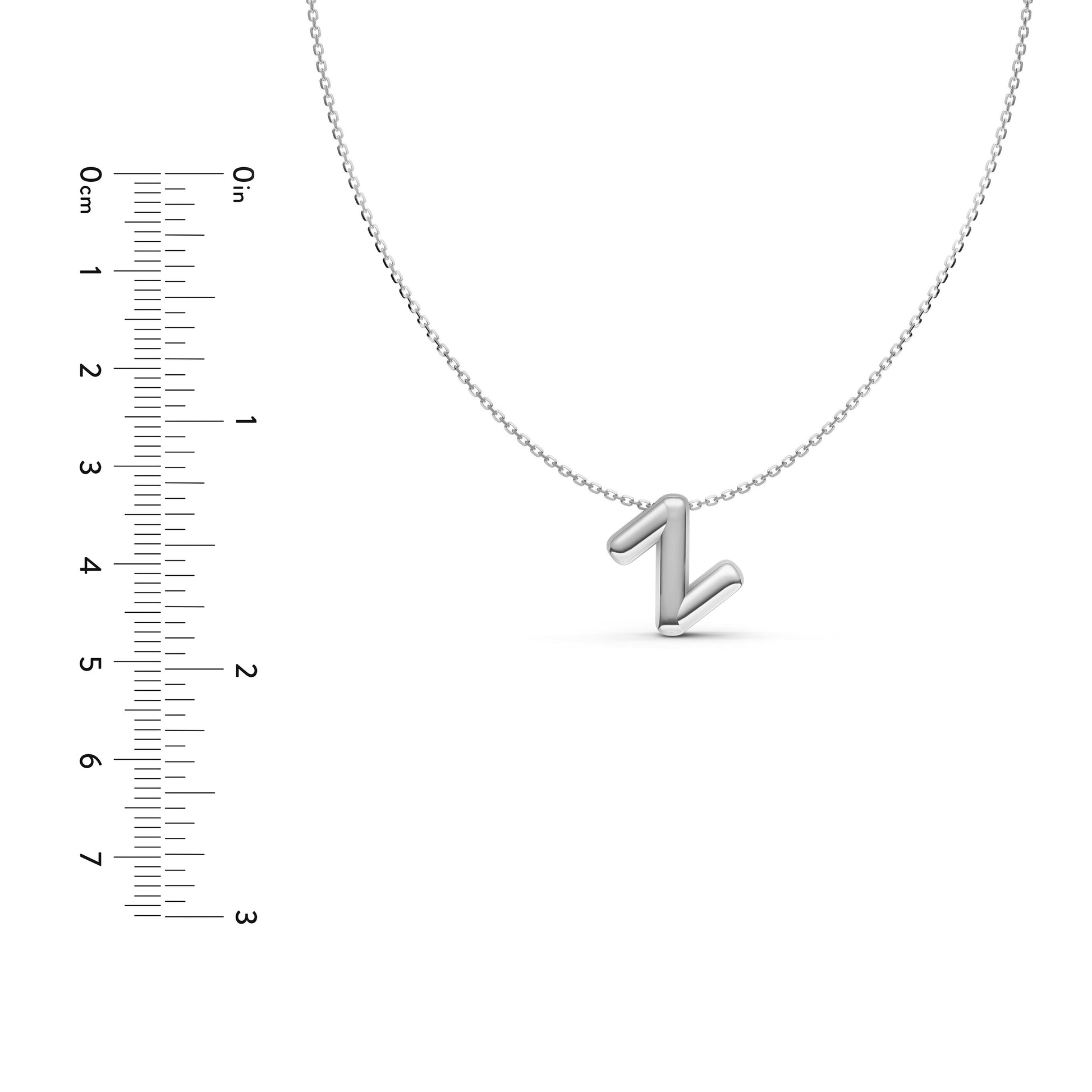 Puffy Bubble Initial ‘Z’ Necklace
