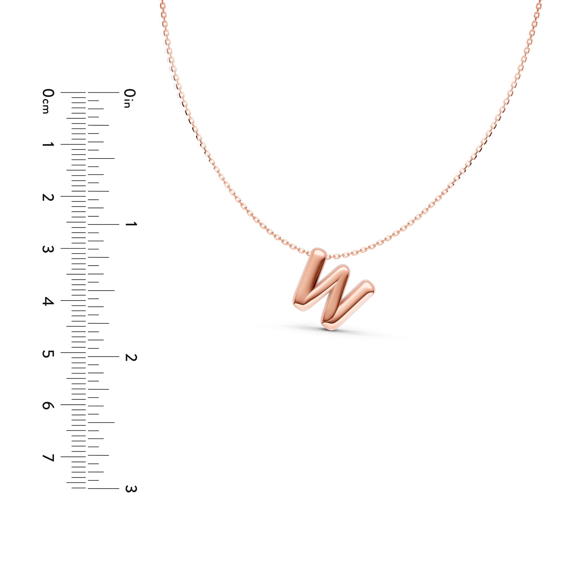 Puffy Bubble Initial ‘W’ Necklace