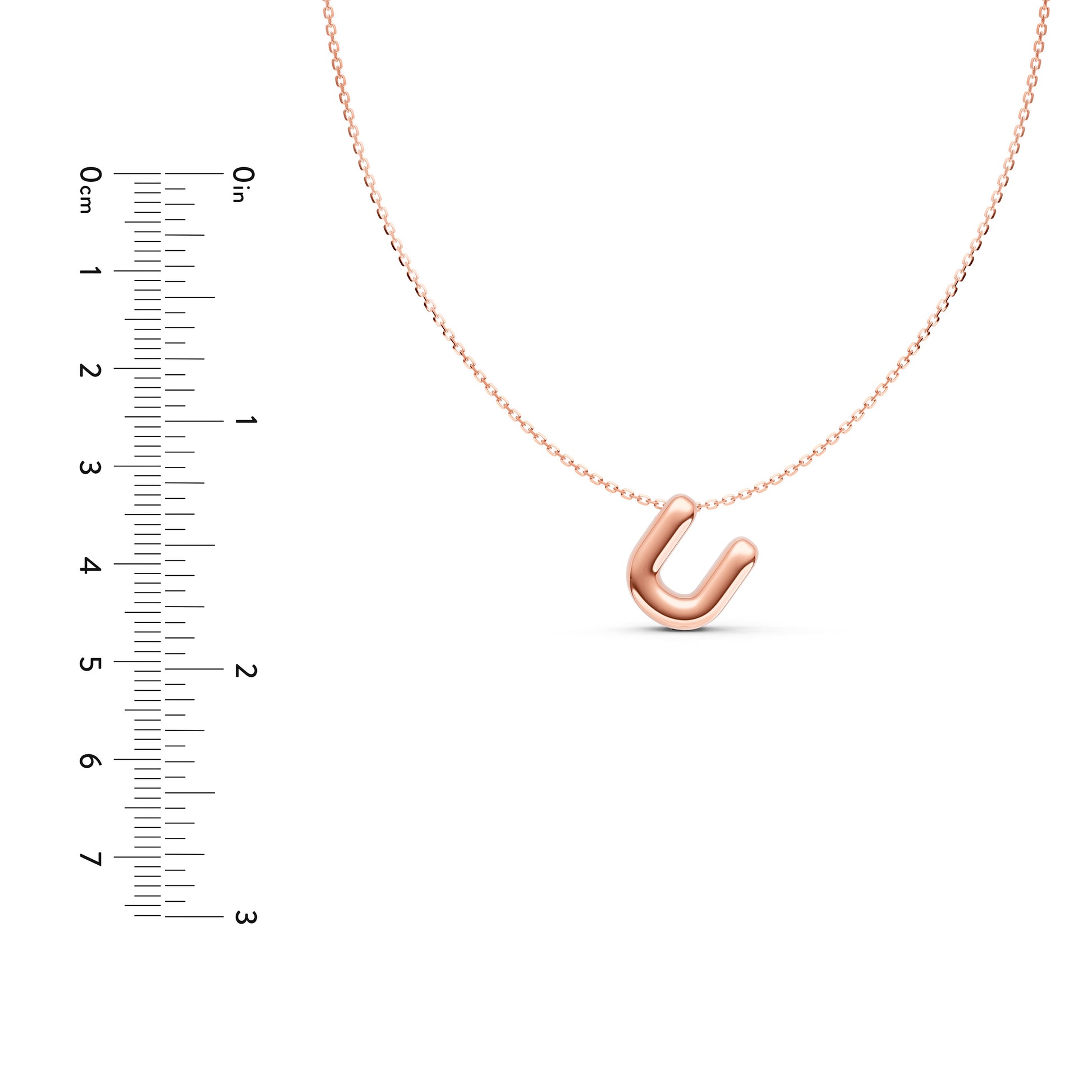 Puffy Bubble Initial ‘U’ Necklace