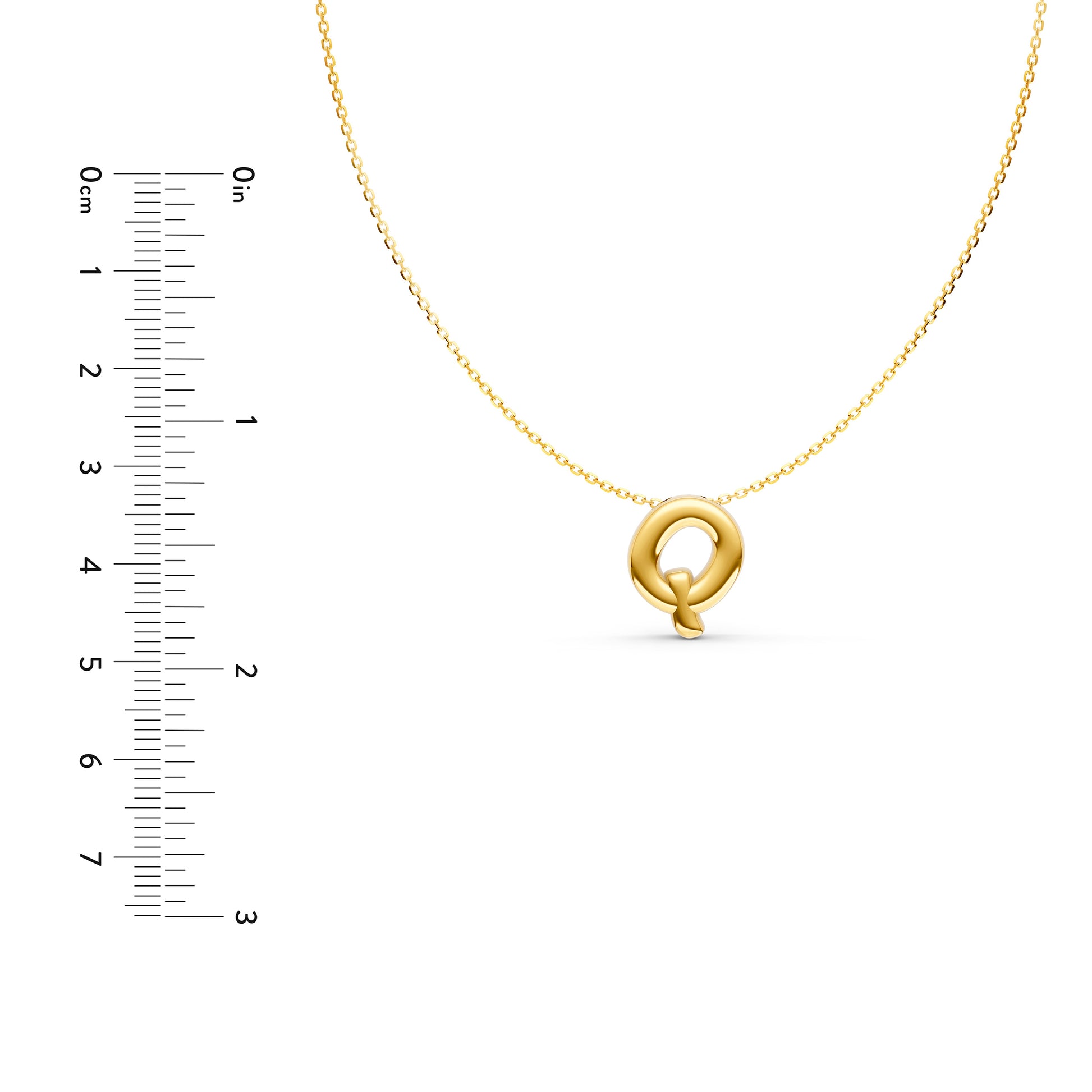 Puffy Bubble Initial ‘Q’ Necklace
