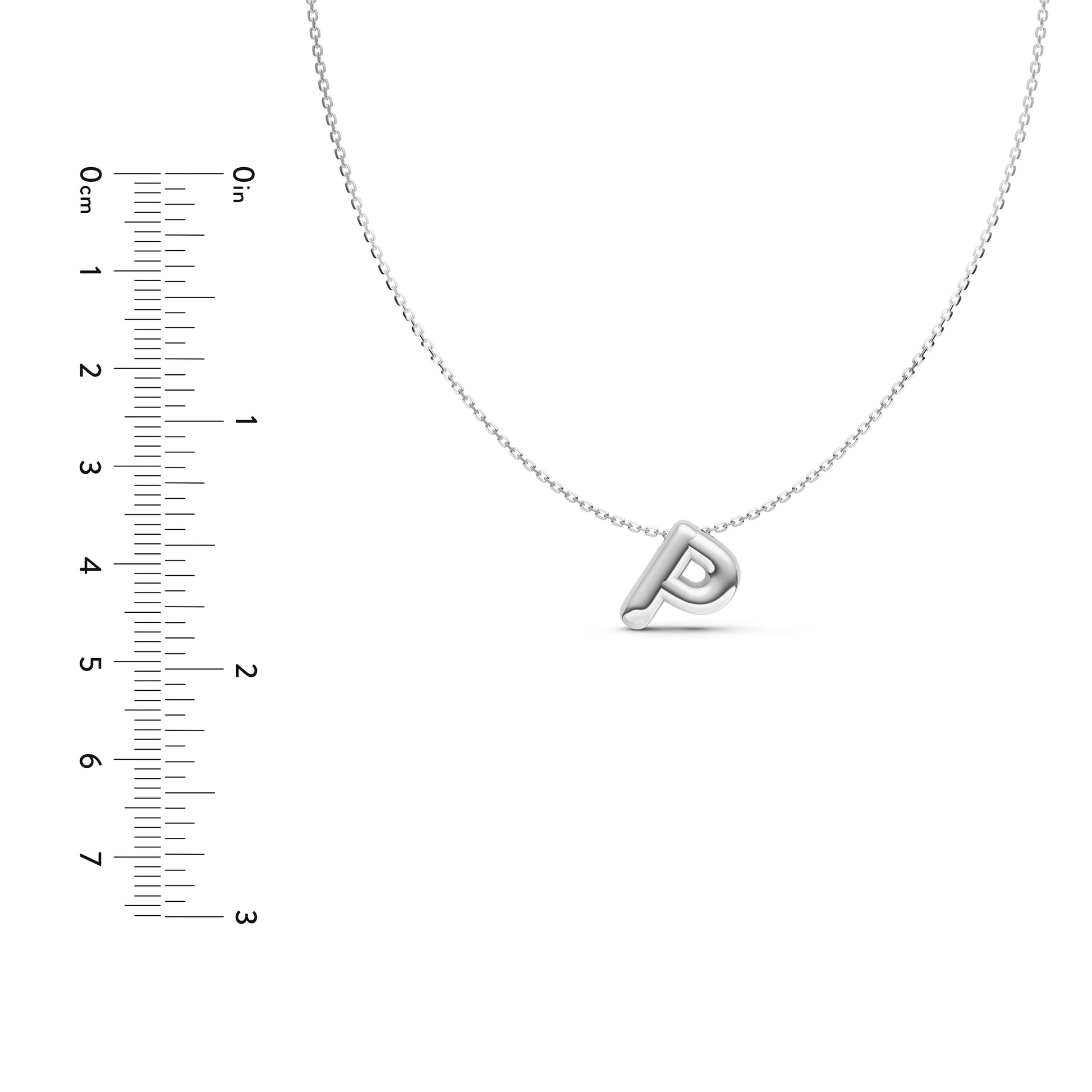 Puffy Bubble Initial ‘P’ Necklace