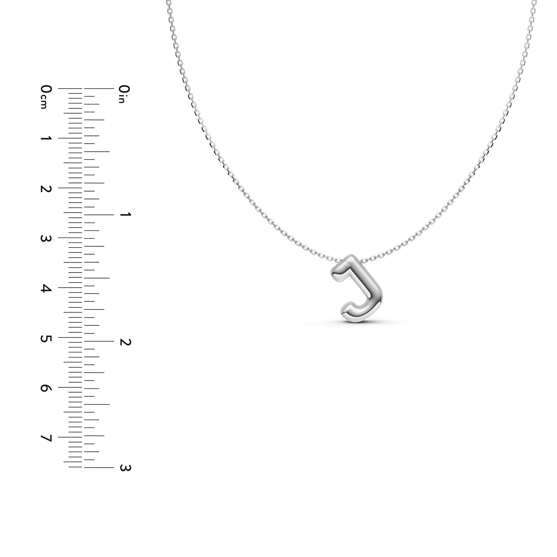 Puffy Bubble Initial ‘J’ Necklace