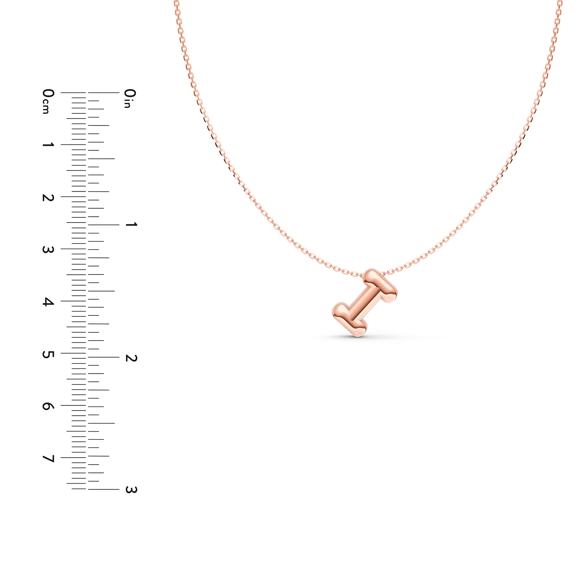 Puffy Bubble Initial ‘I’ Necklace